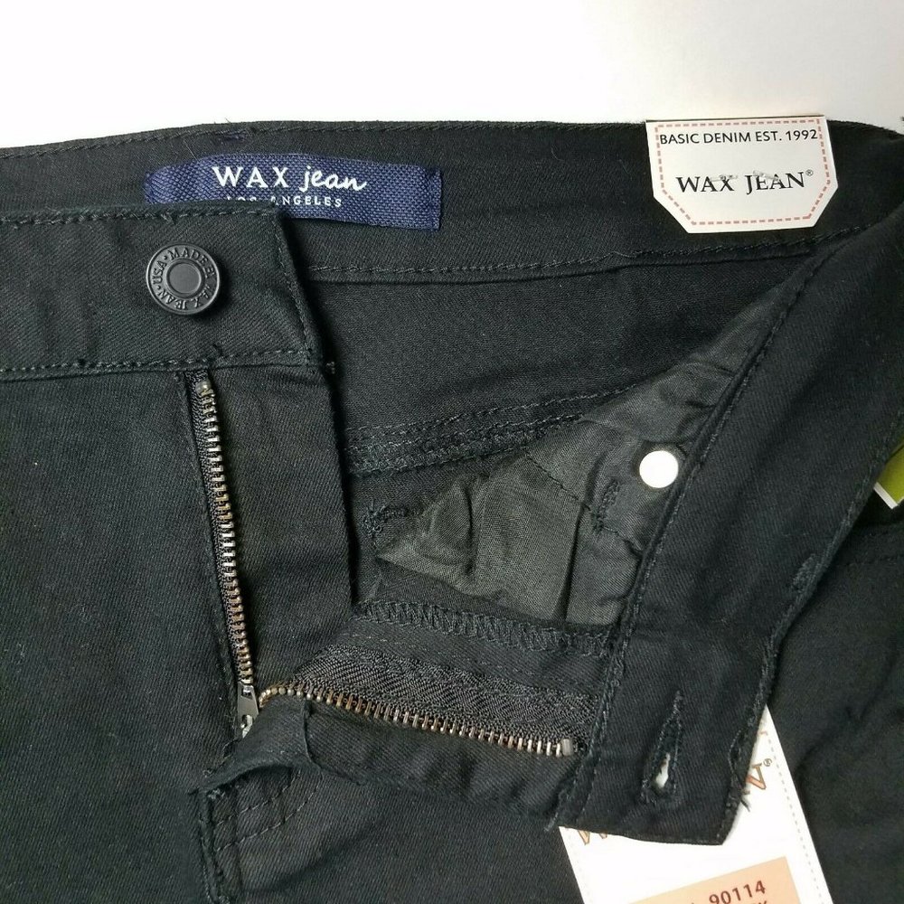 Wax Jean Skirt Destruction Frayed Hem Black Size M NWT - Picture 6 of 9
